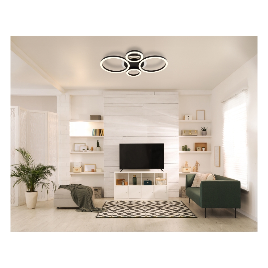 Globo - LED-Deckenleuchte LED/40W/230V 2700/4500/6500K d 35,5x53 cm schwarz
