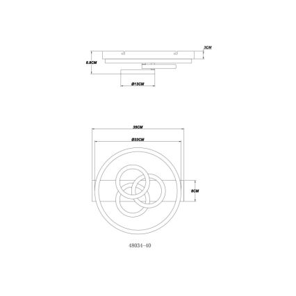 Globo - Dimmbare LED-Deckenleuchte LED/40W/230V 2700-6500K d 35x33 cm + Fernbedienung