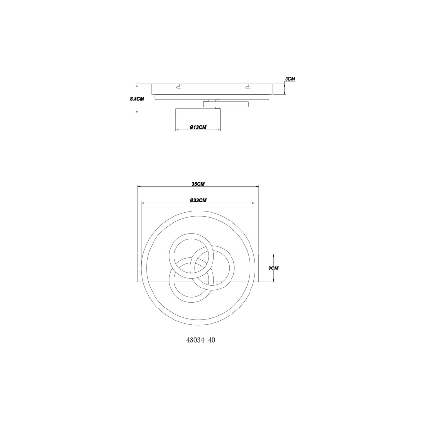 Globo - Dimmbare LED-Deckenleuchte LED/40W/230V 2700-6500K d 35x33 cm + Fernbedienung