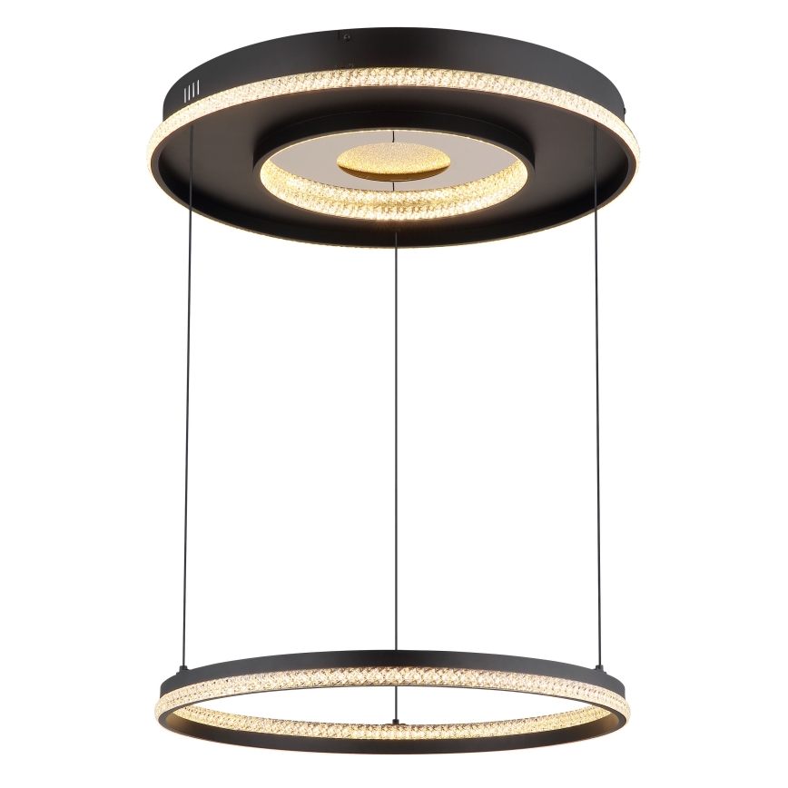 Globo - LED dimmbare Hängeleuchte an Seil LED/54W/230V 2700-6500K Ø 60 cm schwarz + Fernbedienung