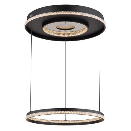 Globo - LED dimmbare Hängeleuchte an Seil LED/54W/230V 2700-6500K Ø 60 cm schwarz + Fernbedienung