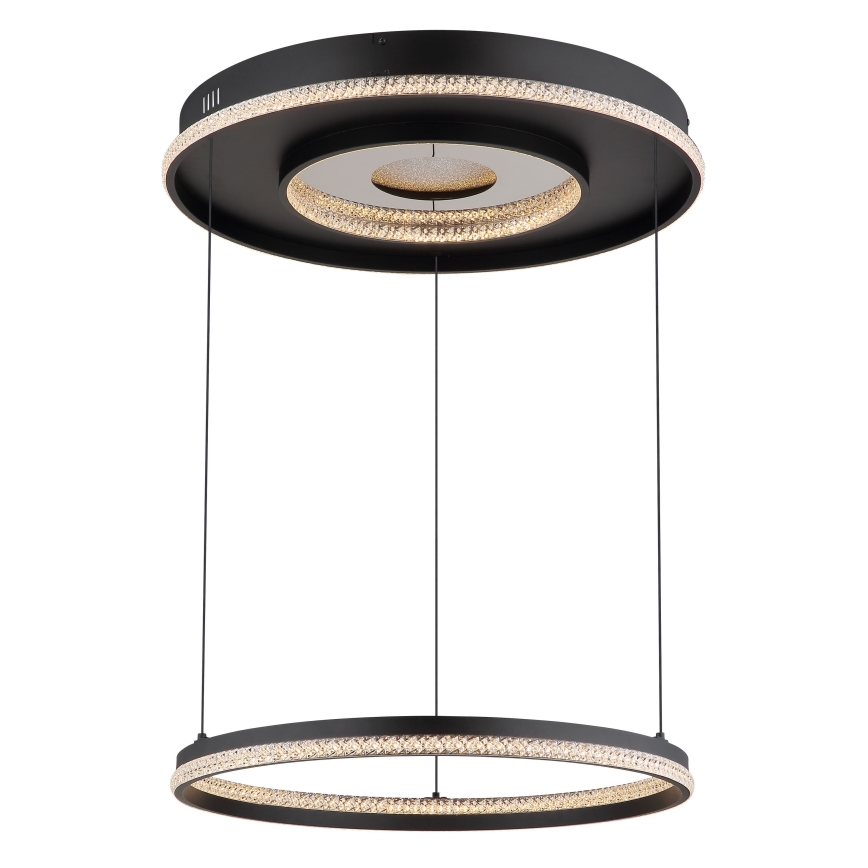 Globo - LED dimmbare Hängeleuchte an Seil LED/54W/230V 2700-6500K Ø 60 cm schwarz + Fernbedienung