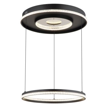 Globo - LED dimmbare Hängeleuchte an Seil LED/54W/230V 2700-6500K Ø 60 cm schwarz + Fernbedienung