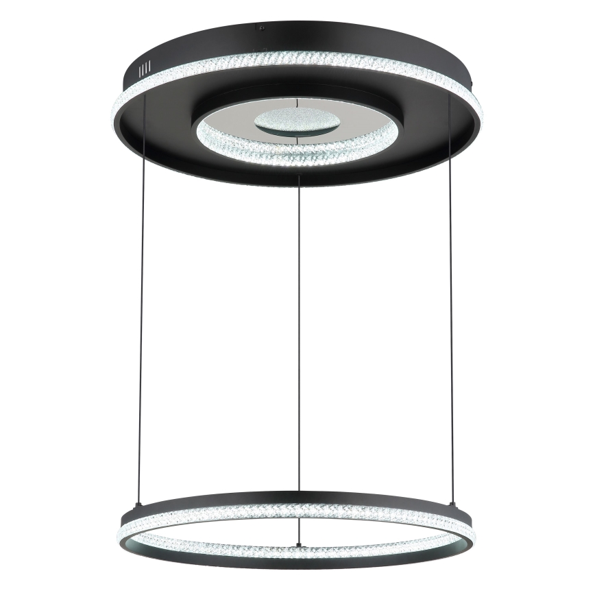 Globo - LED dimmbare Hängeleuchte an Seil LED/54W/230V 2700-6500K Ø 60 cm schwarz + Fernbedienung