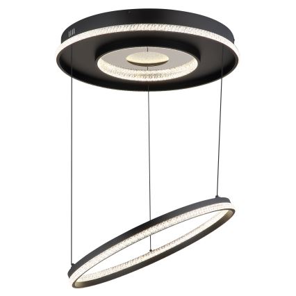 Globo - LED dimmbare Hängeleuchte an Seil LED/54W/230V 2700-6500K Ø 60 cm schwarz + Fernbedienung