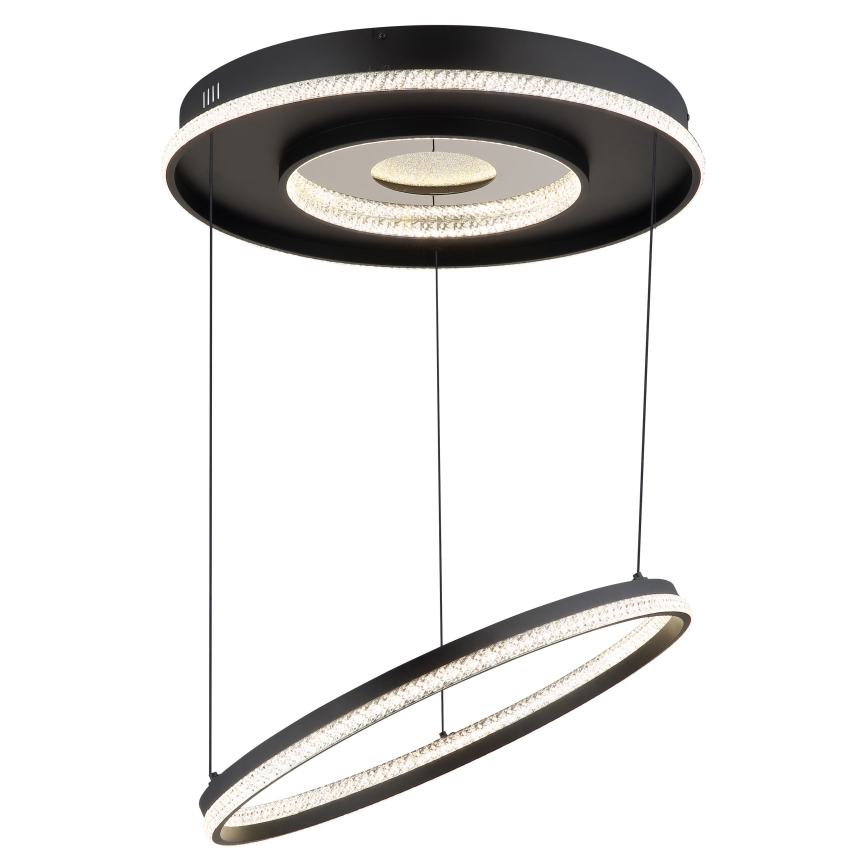 Globo - LED dimmbare Hängeleuchte an Seil LED/54W/230V 2700-6500K Ø 60 cm schwarz + Fernbedienung