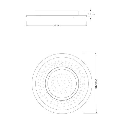 Globo - LED dimmbare Deckenleuchte LED/44W/230V 2700-6000K + Fernbedienung