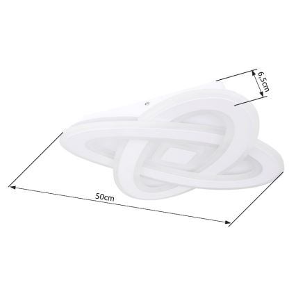 Globo - Dimmbare LED-Deckenleuchte LED/36W/230V 3000-6000K d 50 cm weiß + Fernbedienung
