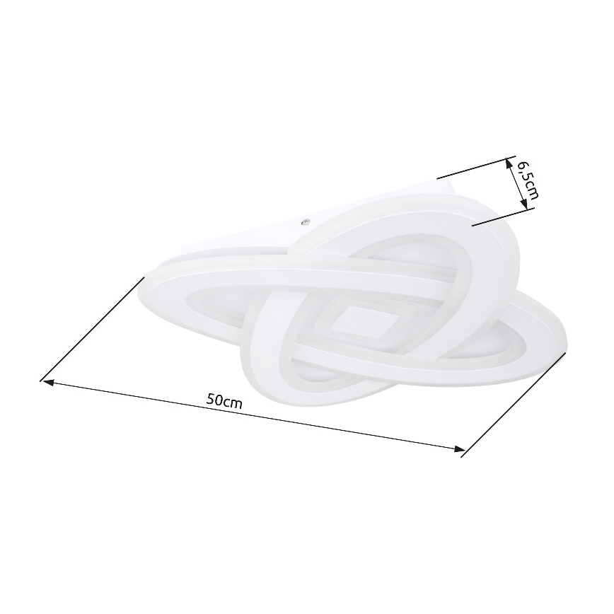 Globo - Dimmbare LED-Deckenleuchte LED/36W/230V 3000-6000K d 50 cm weiß + Fernbedienung