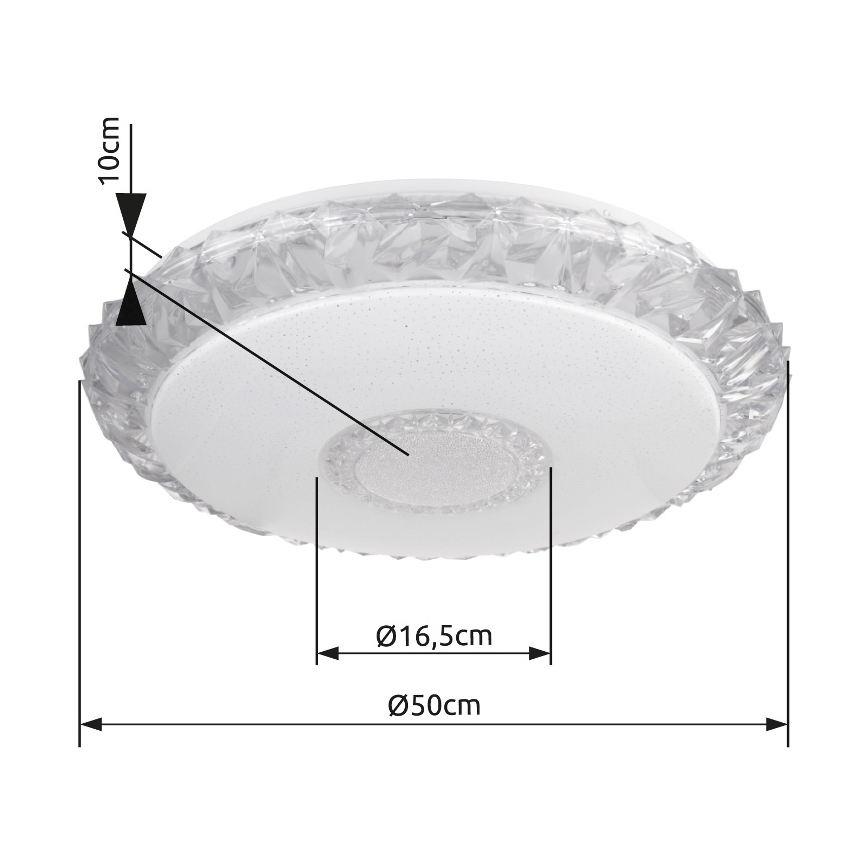 Globo - Dimmbare LED-Deckenleuchte LED/40W/230V 2700-6500K d 50 cm Wi-Fi Tuya + Fernbedienung