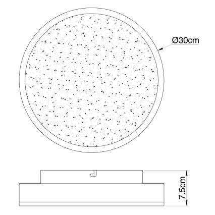 Globo - LED Deckenleuchte LED/24W/230V Ø 30 cm schwarz