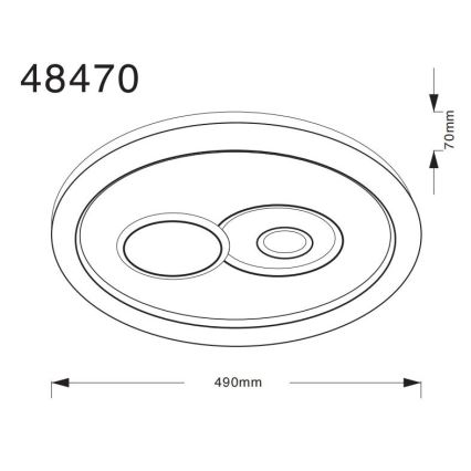 Globo - LED-Deckenleuchte LED/36W/230V 3000/4000/6500K Ø 49 cm