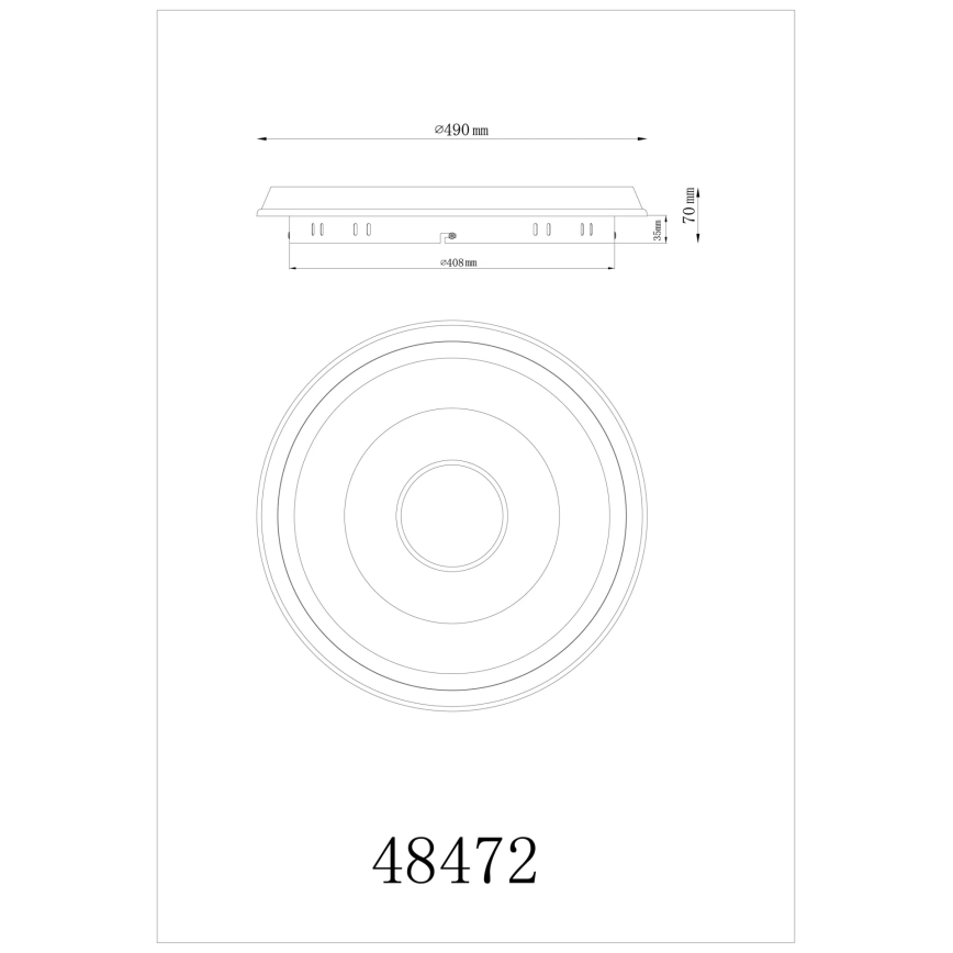 Globo - LED-Deckenleuchte LED/40W/230V 2700/4000/6500K Ø 49 cm