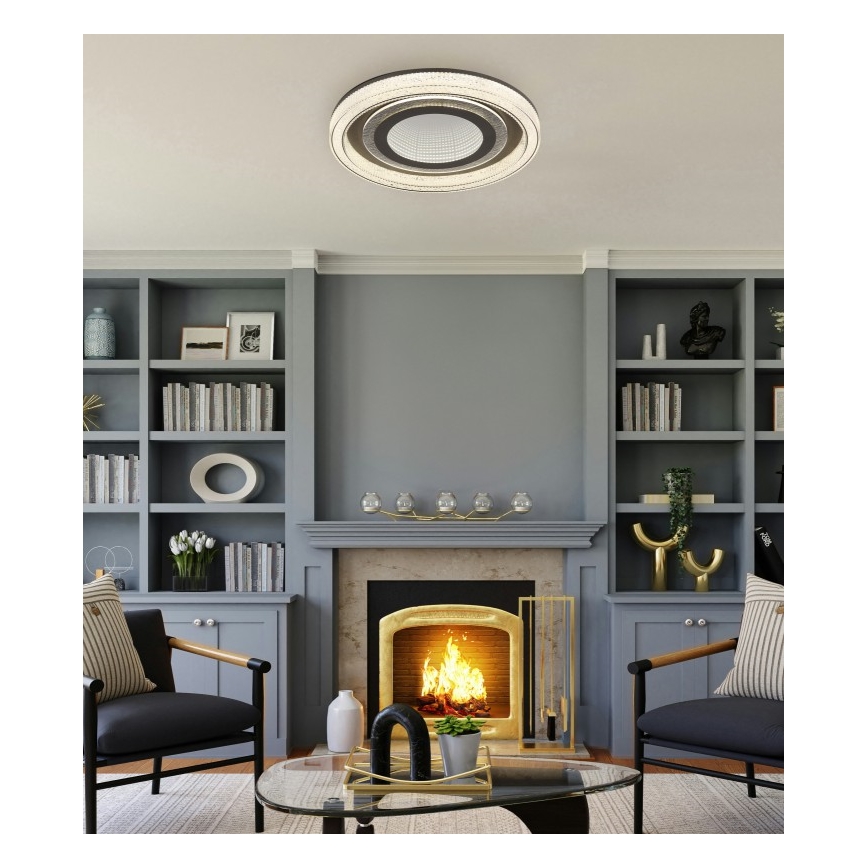 Globo - Dimmbare LED-Deckenleuchte LED/48W/230V 2700-6000K d 48 cm anthrazit + Fernbedienung
