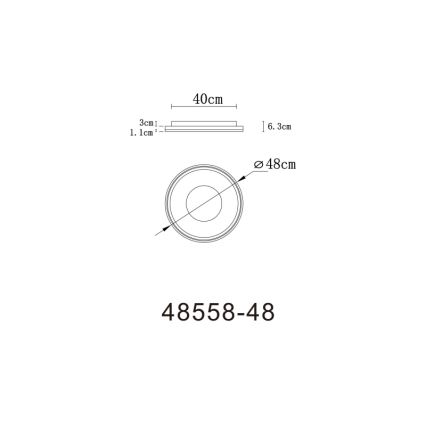 Globo - Dimmbare LED-Deckenleuchte LED/48W/230V 2700-6000K d 48 cm + Fernbedienung