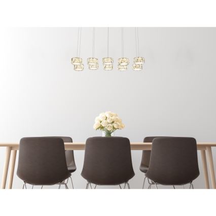 Globo - LED-Hängeleuchte LED/92W/230V 4000K glänzendes Chrom/klar