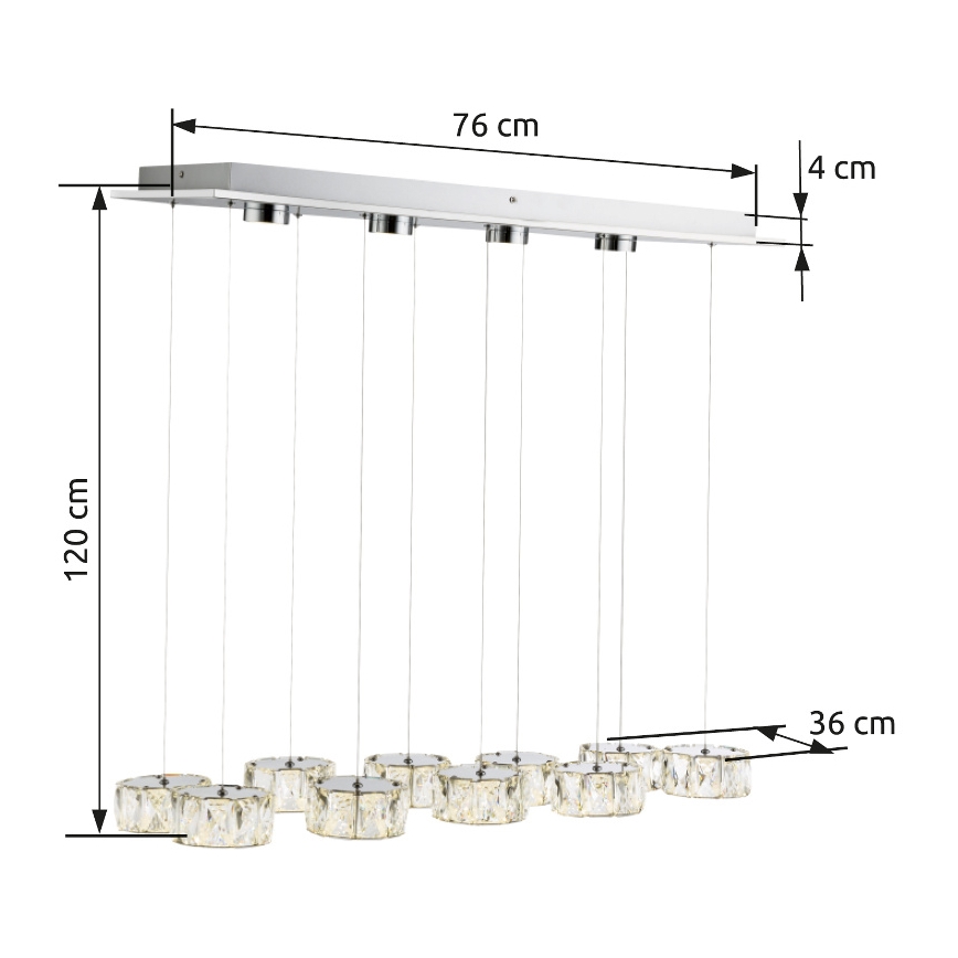 Globo - LED-Hängeleuchte LED/92W/230V 4000K glänzendes Chrom/klar