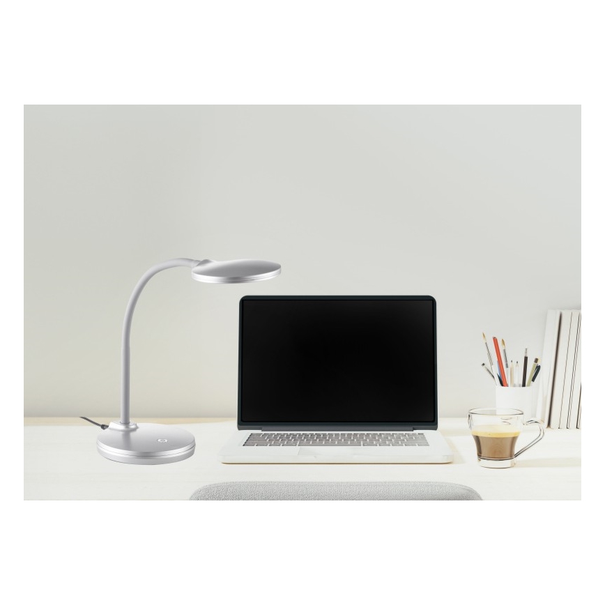 Globo - Dimmbare, flexible LED-Touch-Tischleuchte LED/4,6W/230V silbern