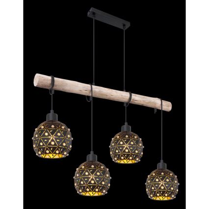 Globo 54029-4H - Pendelleuchte an Kabel JODIE 4xE27/40W/230V beige/schwarz