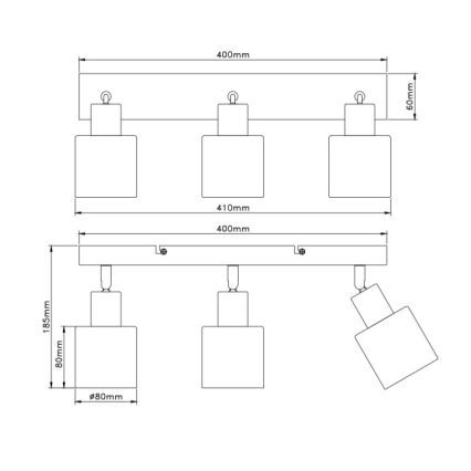 Globo - Deckenstrahler 3x E14/25W/230V