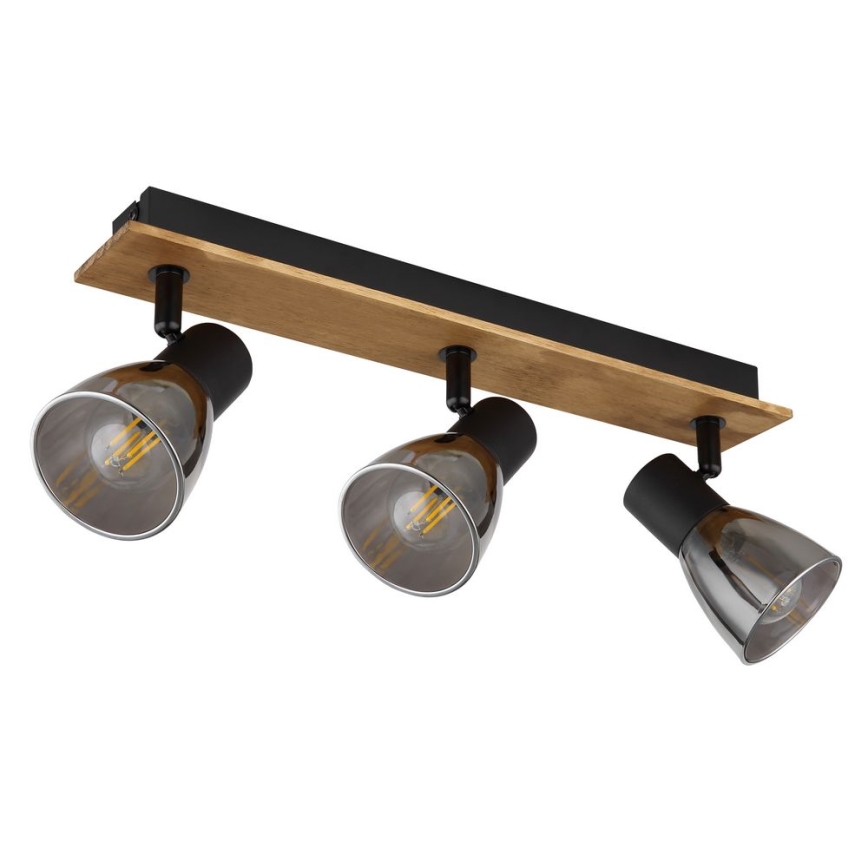 Globo - Deckenstrahler 3xE14/40W/230V schwarz/Holz