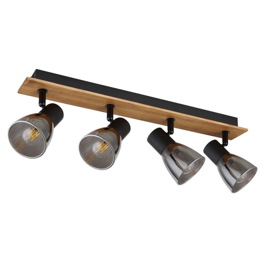Globo - Deckenstrahler 4xE14/40W/230V schwarz/Holz