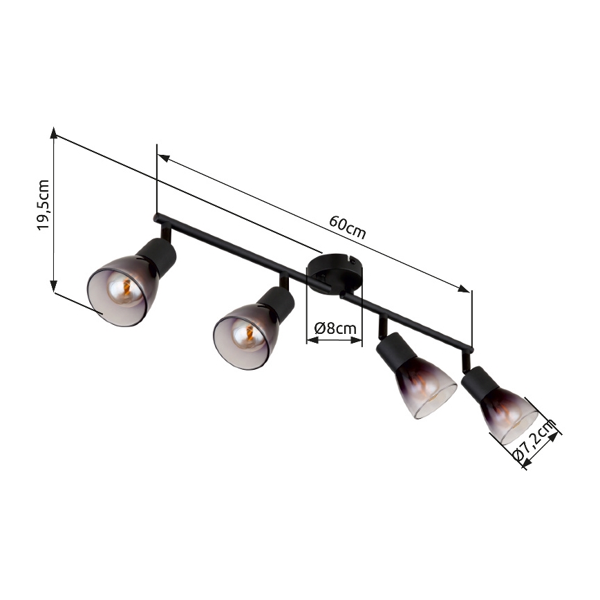 Globo - Strahler 4xE14/25W/230V schwarz