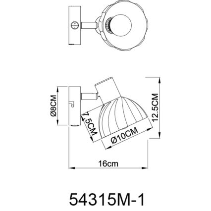 Globo - Wandstrahler 1xE14/40W/230V golden