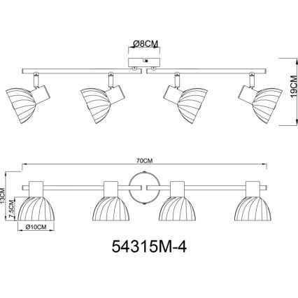 Globo - Strahler 4xE14/40W/230V golden