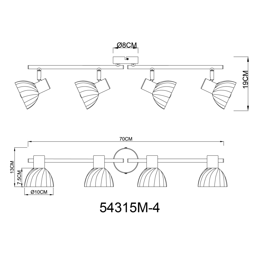 Globo - Strahler 4xE14/40W/230V golden