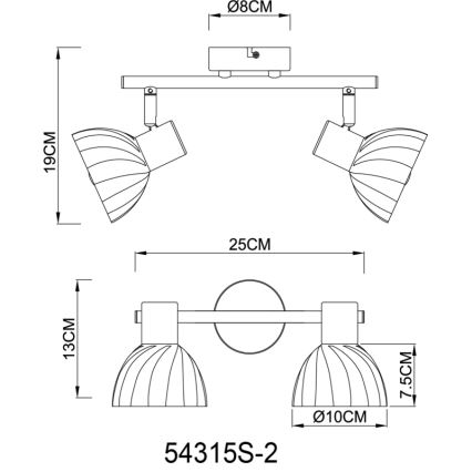 Globo - Strahler 2xE14/40W/230V schwarz