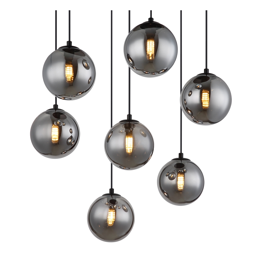 Globo - LED-Hängeleuchte 7xG9/3,5W/230V rauchig/schwarz