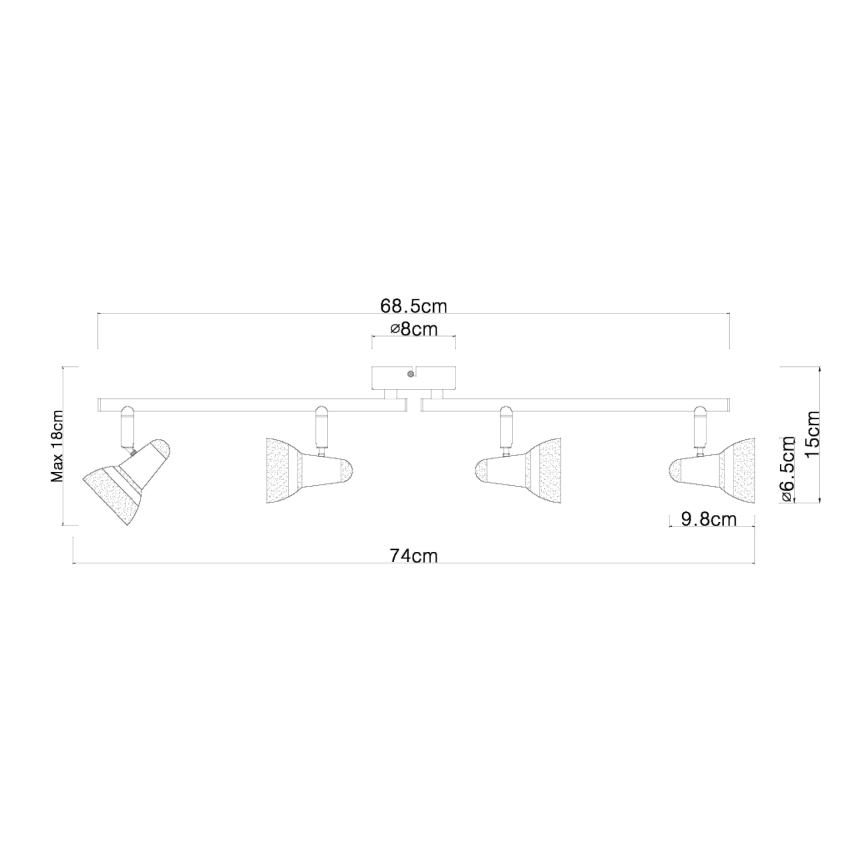 Globo - LED-Strahler 4xLED/4W/230V chrom glänzend