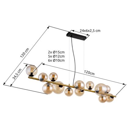 Globo - LED-Hängeleuchte 13xG9/3,5W/230V rauchig/braun