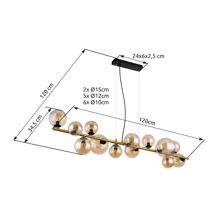 Globo - LED-Hängeleuchte 13xG9/3,5W/230V rauchig/braun