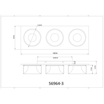 Globo - LED Deckenleuchte LED/24W/230V 3000K 58x20 cm Messing