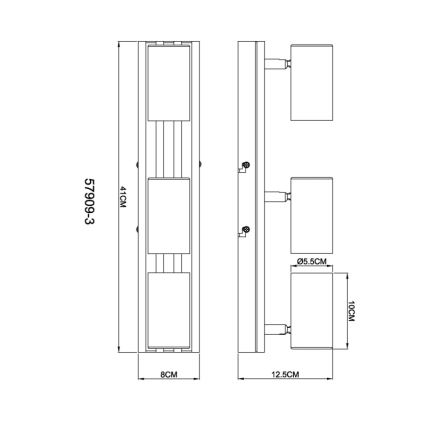 Globo - Strahler 3xGU10/25W/230V schwarz