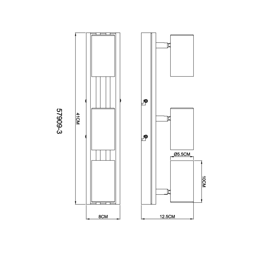 Globo - Strahler 3xGU10/25W/230V schwarz