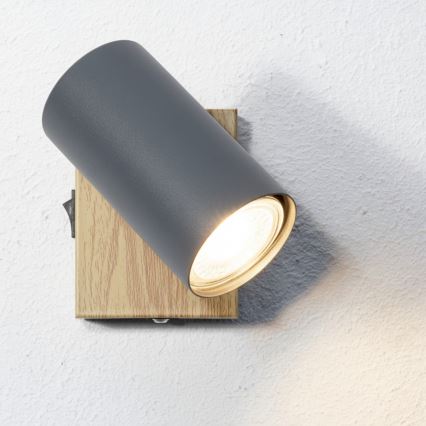 Globo - Wandstrahler 1xGU10/25W/230V grau/braun