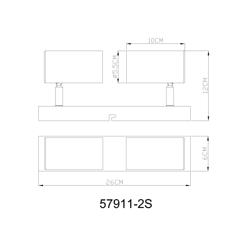 Globo - Strahler 2xGU10/25W/230V