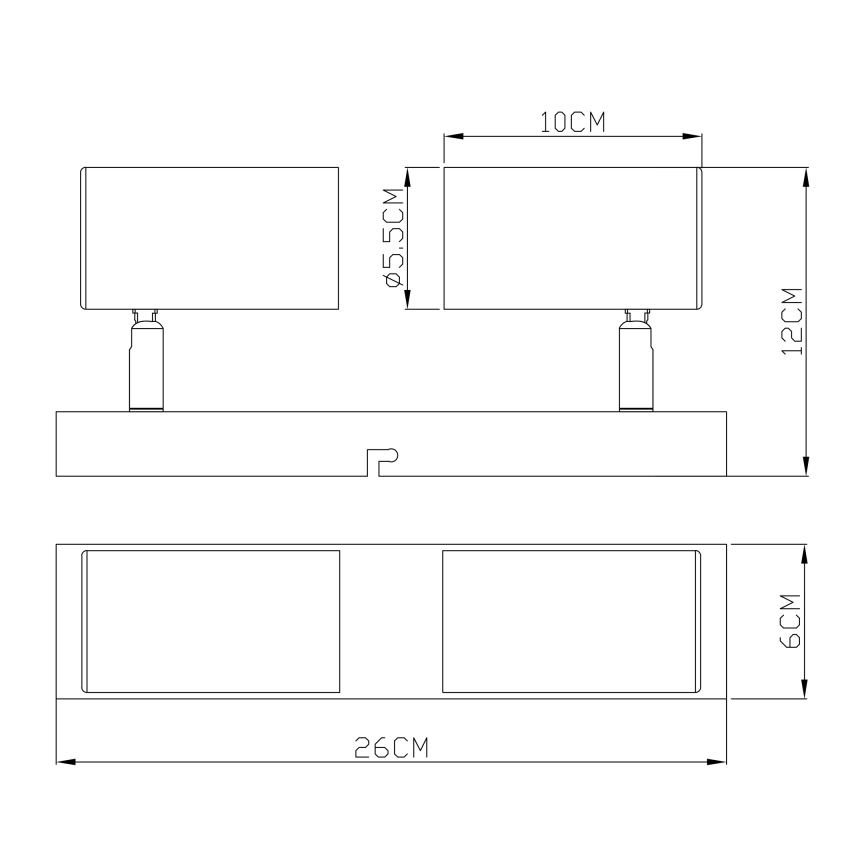 Globo - Einbauleuchte 2xGU10/35W/230V Weiß