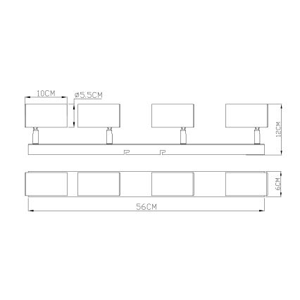 Globo - Deckenstrahler 4xGU10/35W/230V Schwarz