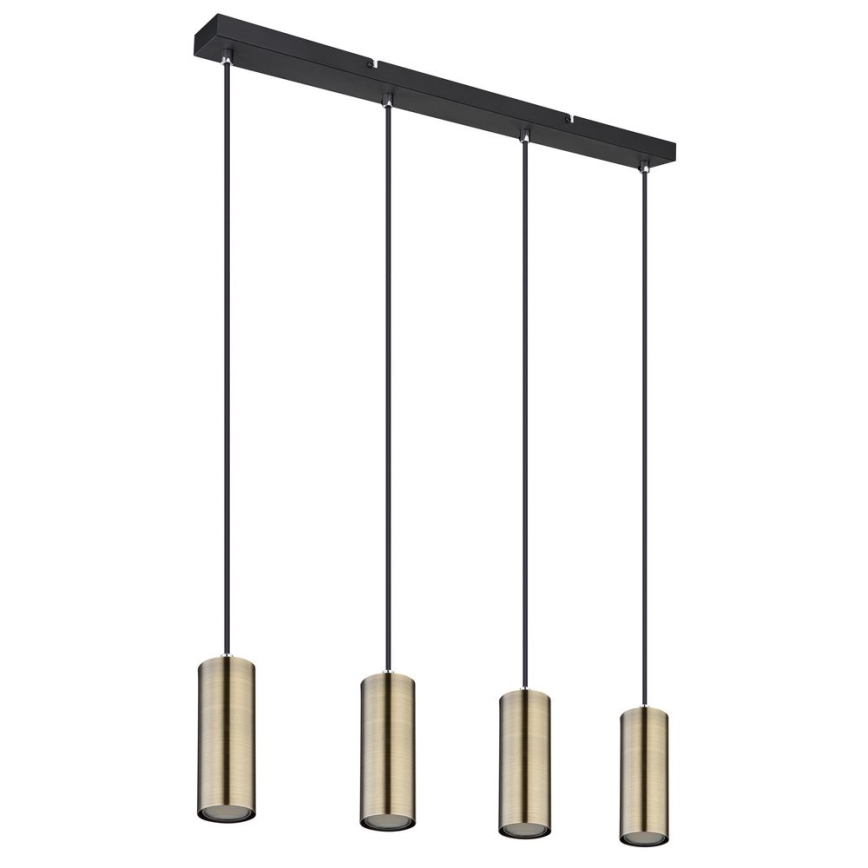 Globo - Hängeleuchte an Kabel 4xGU10/35W/230V schwarz/Messing