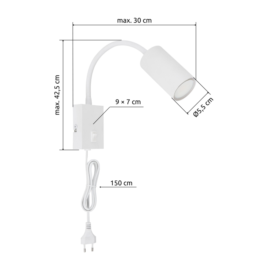 Globo – Flexible Wandleuchte 1xGU10/25W/230V weiß