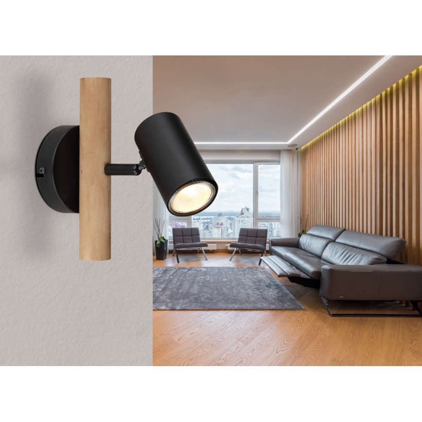 Globo - Wandleuchte Spot 1xGU10/5W/230V Holz/Metall