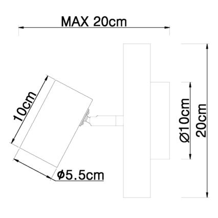 Globo - Wandleuchte Spot 1xGU10/5W/230V Holz/Metall
