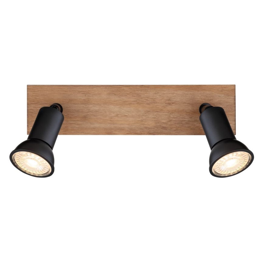 Globo - Einbauleuchte 2xGU10/35W/230V Holz/Schwarz