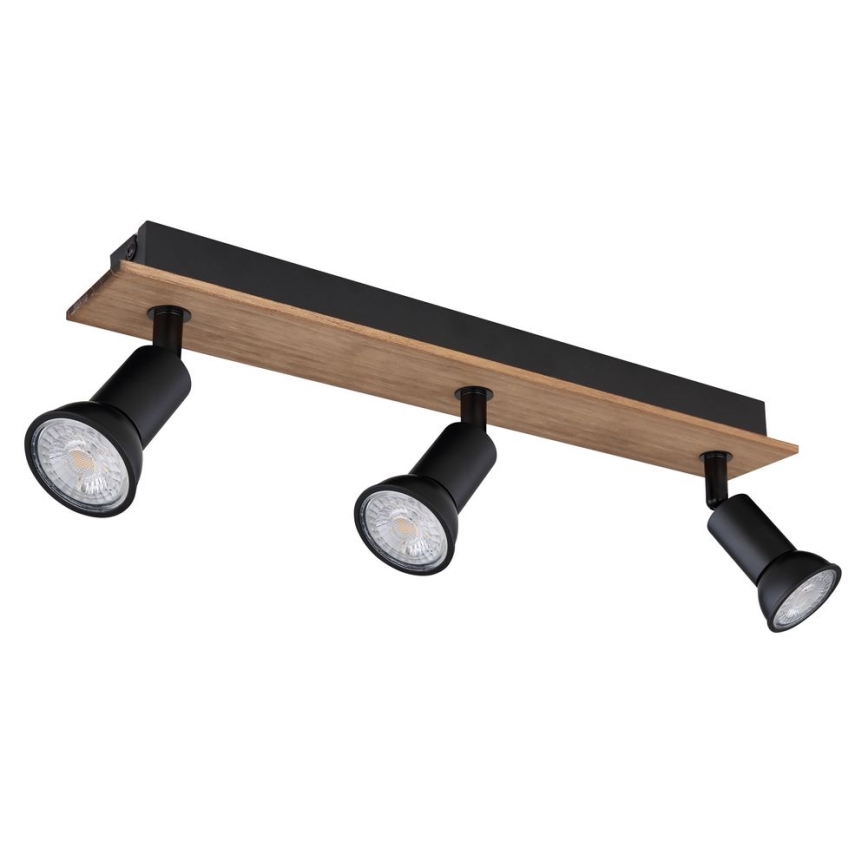 Globo - Deckenstrahler 3xGU10/35W/230V Holz/Metall