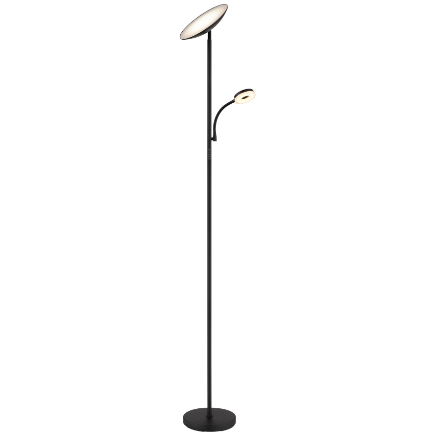 Globo - LED dimmbare Stehleuchte LED/20W/230V+ LED/5W 3000/4000/6500K schwarz