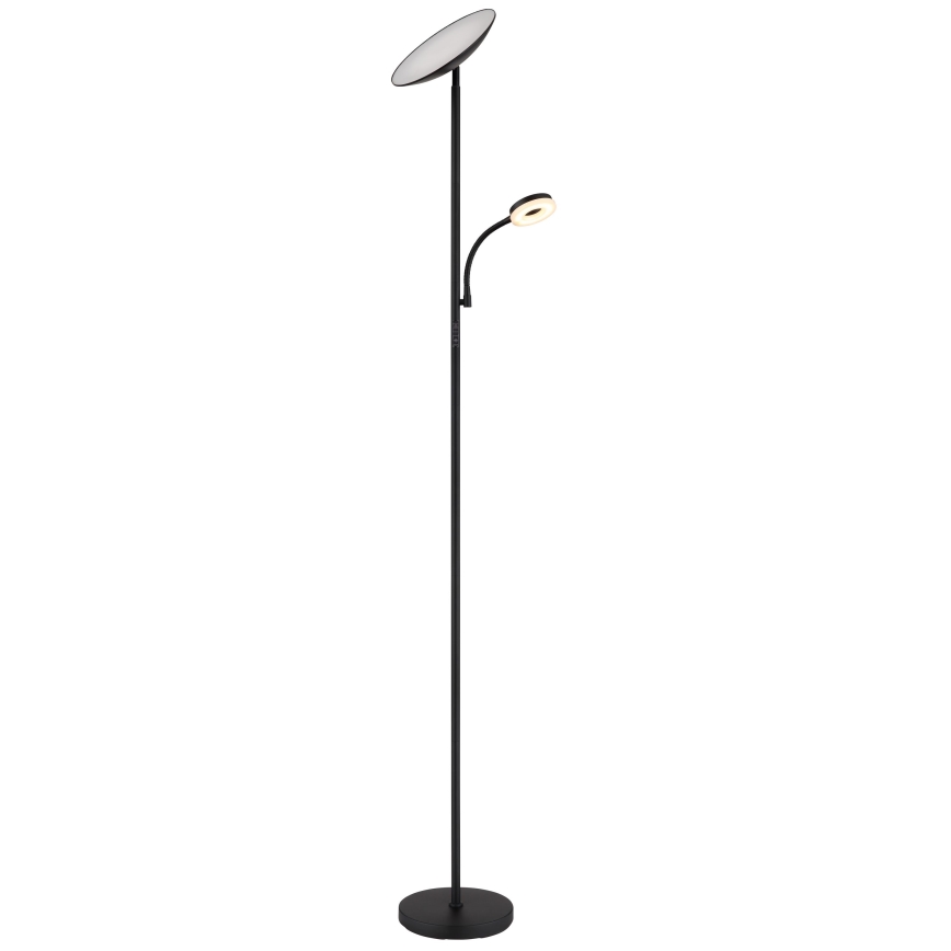 Globo - LED dimmbare Stehleuchte LED/20W/230V+ LED/5W 3000/4000/6500K schwarz